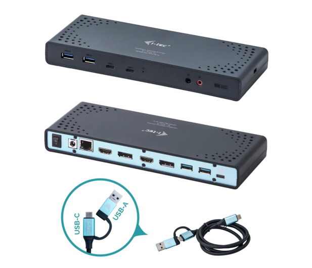 i-tec USB 3.0 / USB-C / TB3 2x 4K 1x 5K Display Dock DP HDMI PD 65 - 456371 - zdjęcie 3
